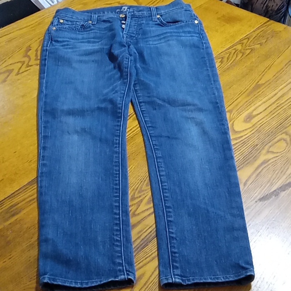 7 FOR ALL MANKIND Womens Jeans Denim 26 Preowned 30 x 27 BUTTON FLY Straight ?